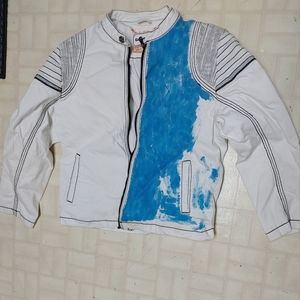 Rock Revival XXL painted white denim jacket